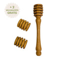 Olive wood honey spoon with two replacement heads
