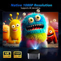 4K Android 11 Smart Projector 1080P LED WiFi6 Black