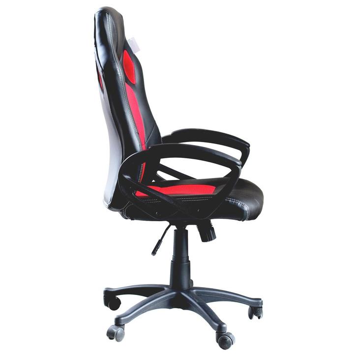 Gamer stolička Basic s farebnou opierkou, červená