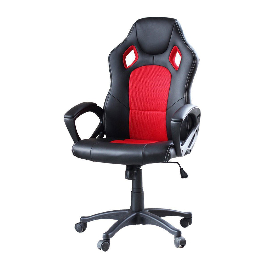 Gamer stolička Basic s farebnou opierkou, červená