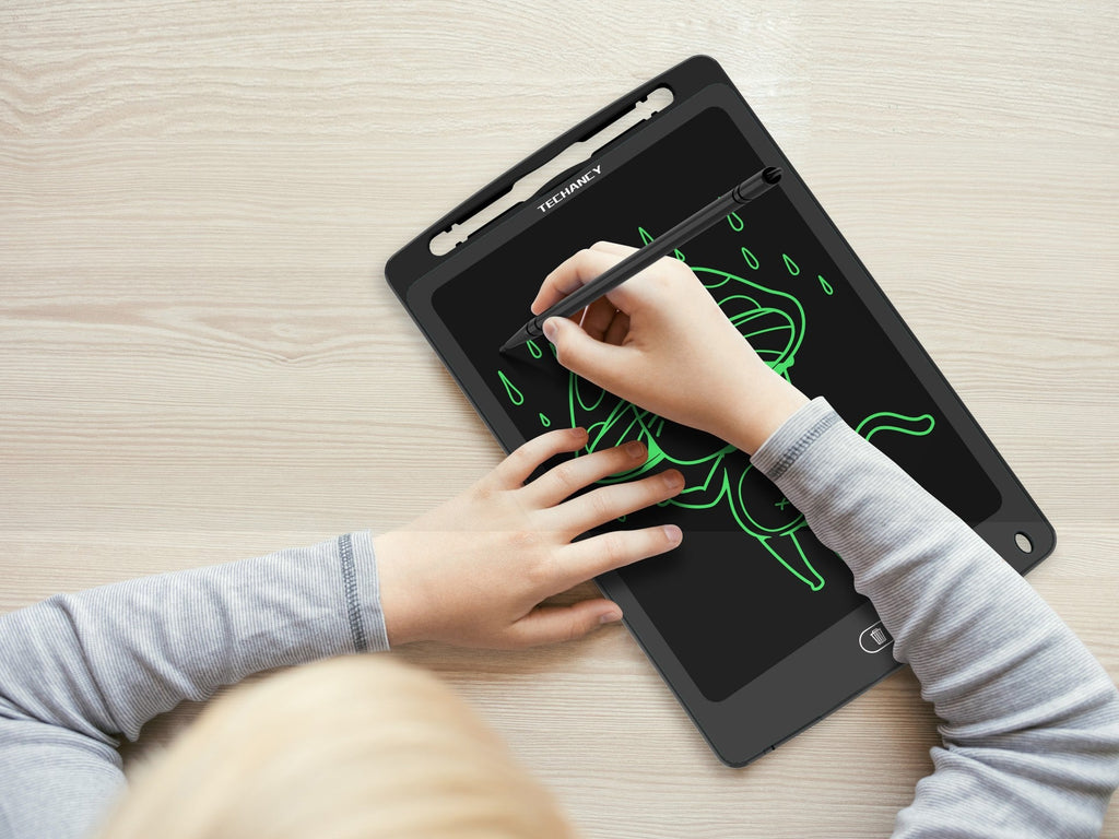 Techancy Tablet De Desenho De Caligrafia  10' TY7902, Desenho Lcd, Fino E Portátil, Apagar Com Um Toque, Preto