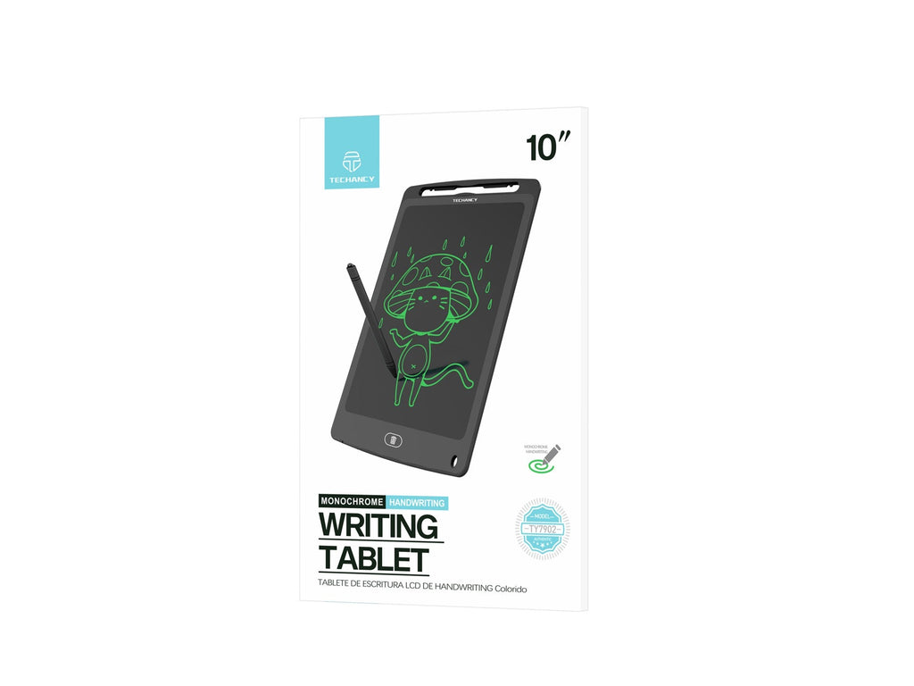 Techancy Tablet De Desenho De Caligrafia  10' TY7902, Desenho Lcd, Fino E Portátil, Apagar Com Um Toque, Preto